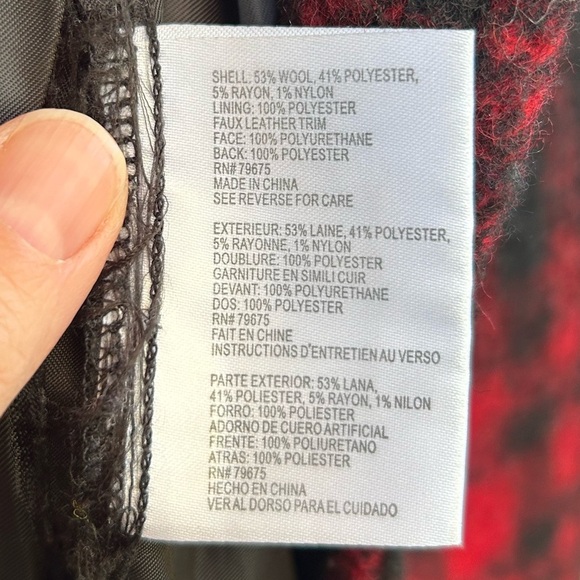 Michael Michael Kors Red Plaid Wool blend Jacket, size XL - Picture 10 of 10